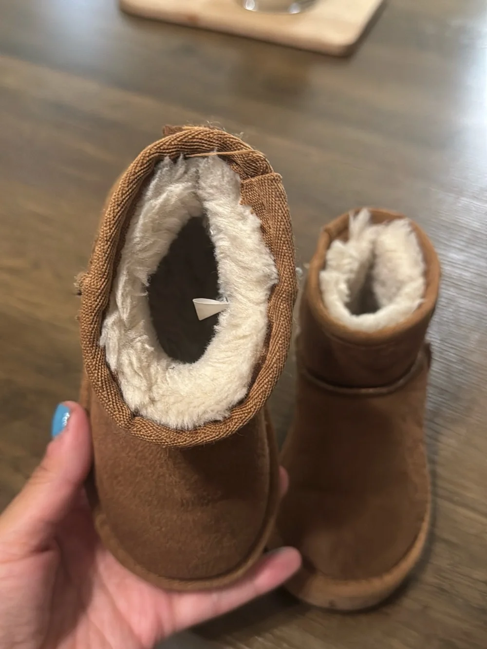 Dream Pairs Kids Brown Faux-Suede Fuzzy Lined Boots